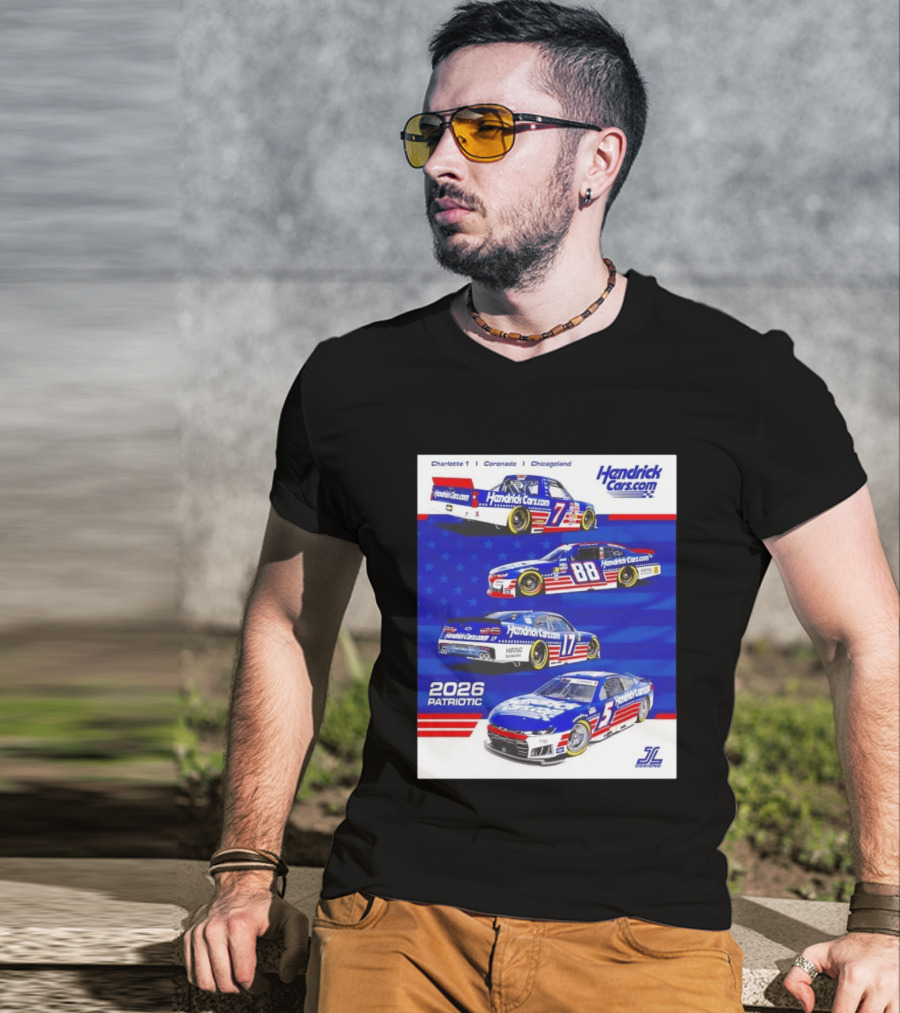 Hendrick Motorsports 2026 Patriotic NASCAR Cars Coronado Chicagoland T-Shirt