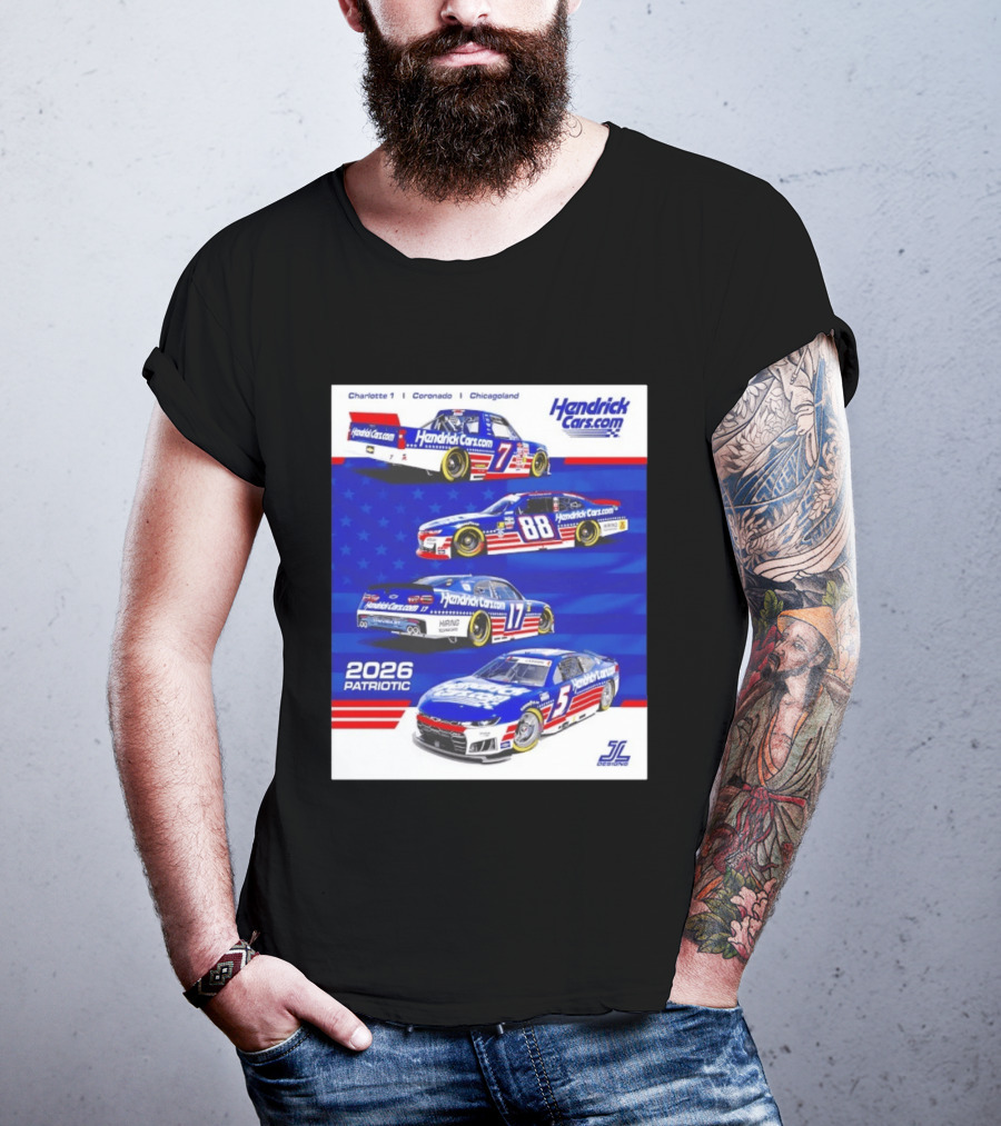 Hendrick Motorsports 2026 Patriotic NASCAR Cars Coronado Chicagoland T-Shirt