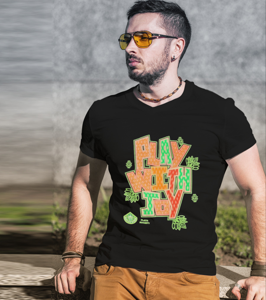 Playa Society Play With Joy WNBA Positive Energy Basketball T-Shirt