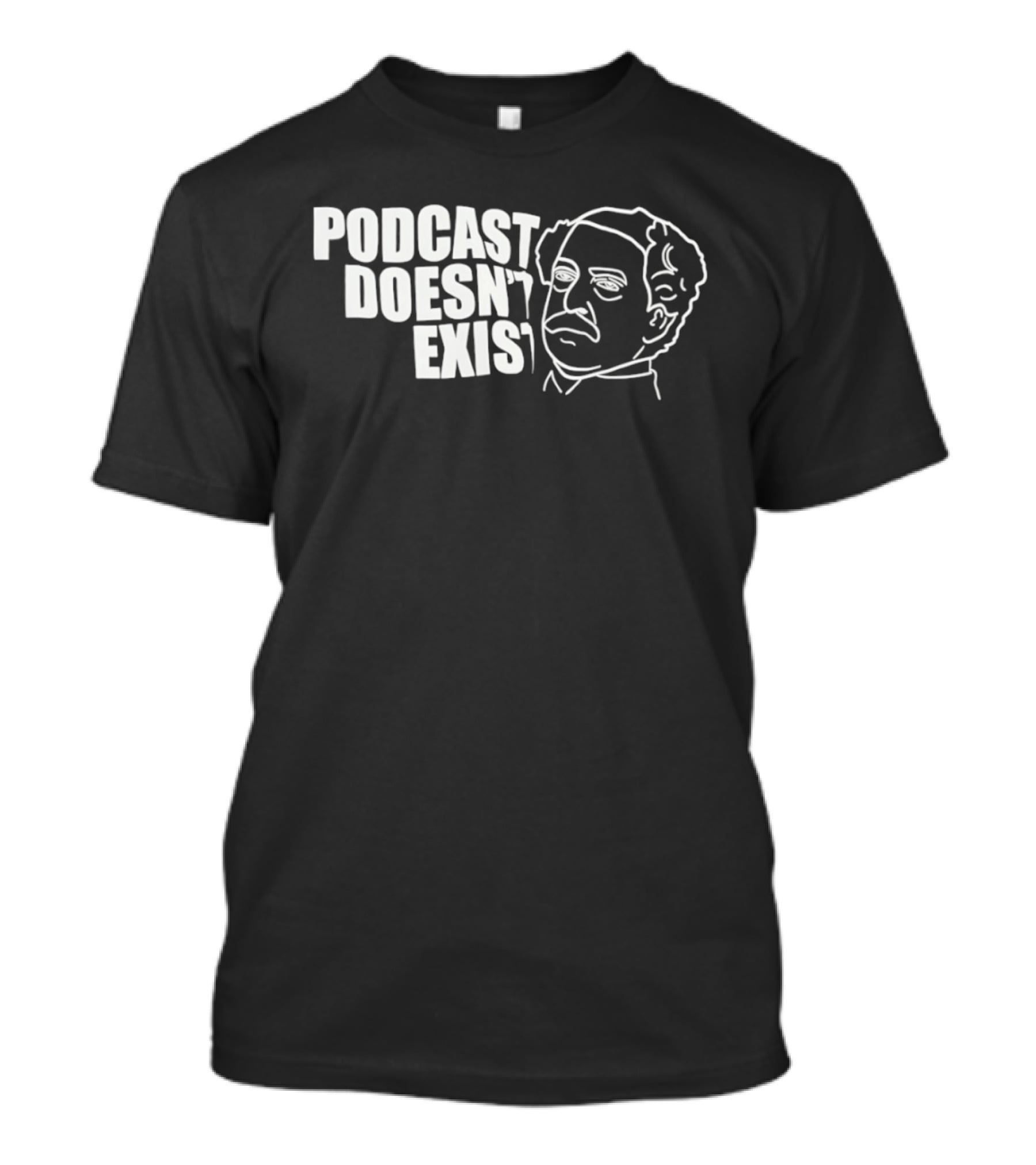 Podcast Doesn't Exist Vintage Minimalist Line Art Face T-Shirt