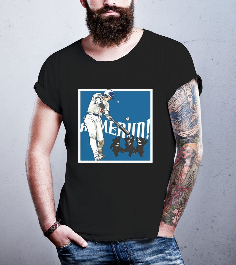 Shohei Ohtani Los Angeles Dodgers Home Run Anime Bears T-Shirt