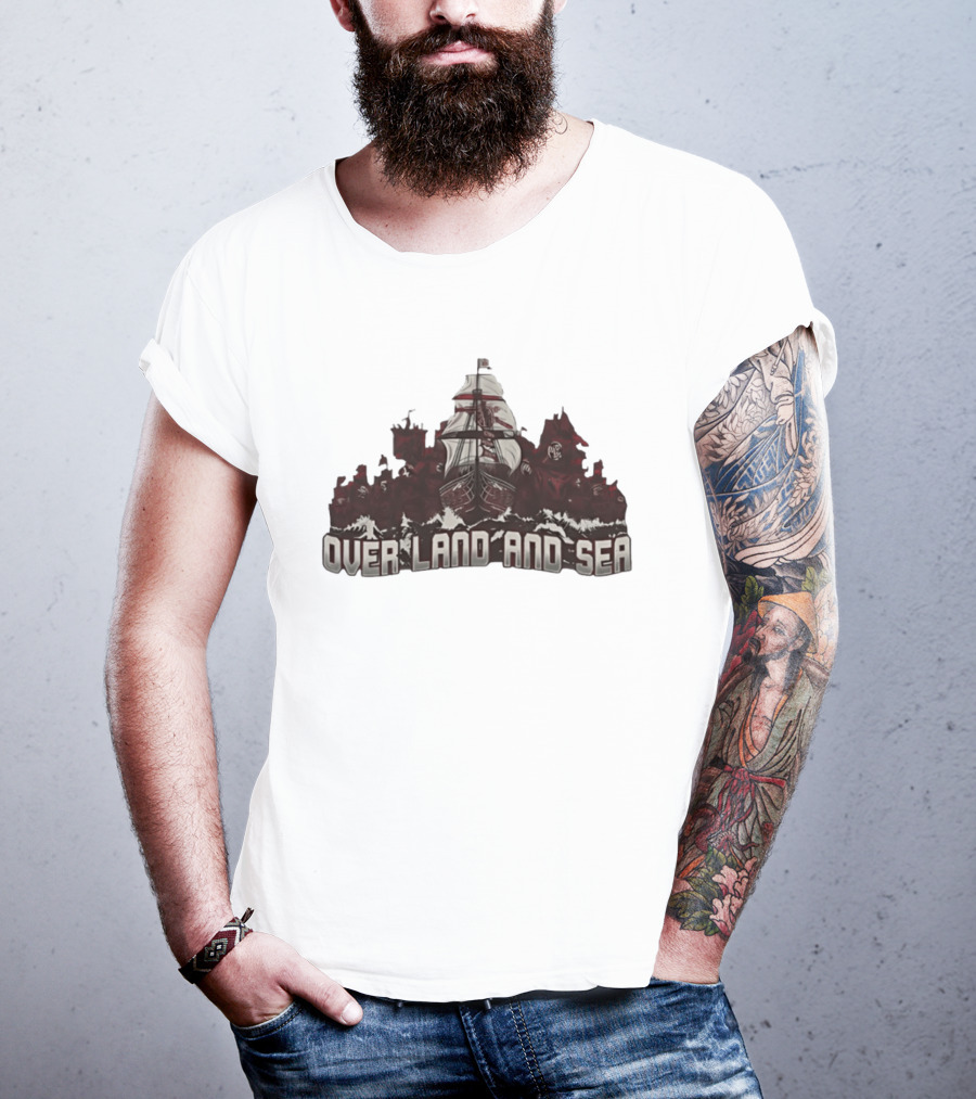 Arsenal FC Over Land And Sea Pirate Ship T-Shirt
