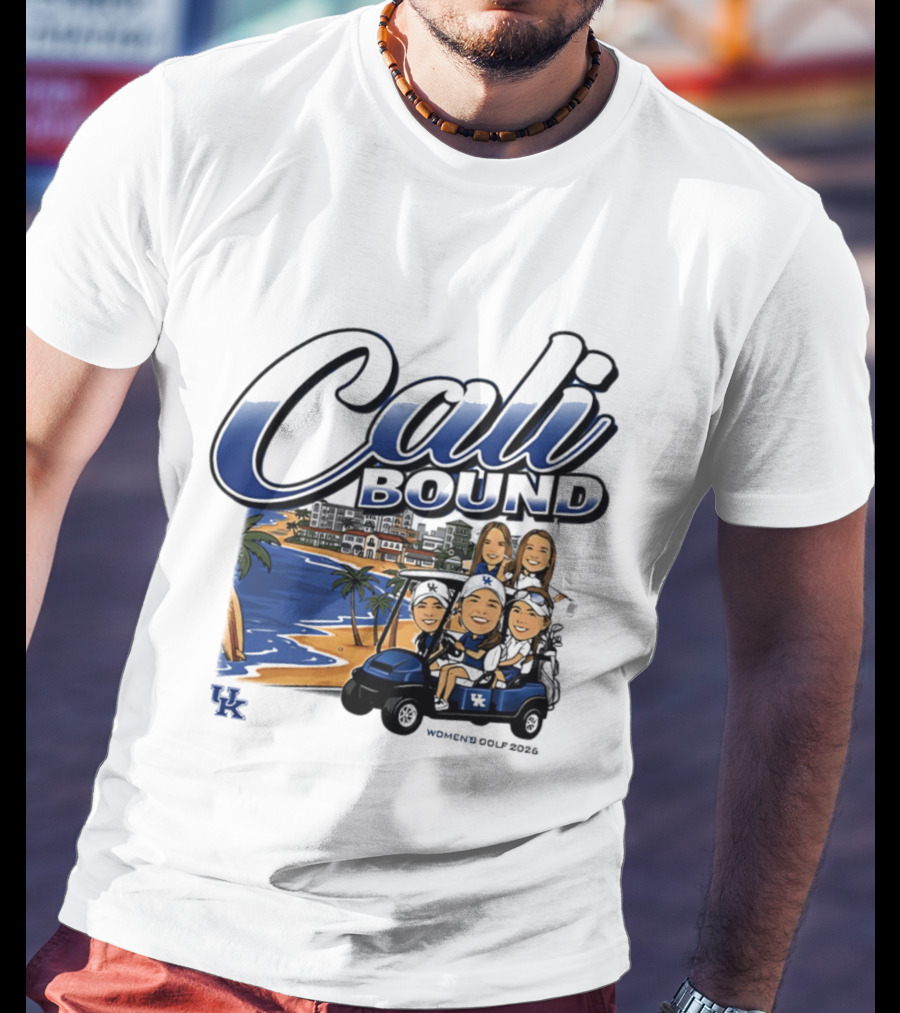 Kentucky Wildcats Women's Golf Cali Bound Team Caricature NCAA T-Shirt