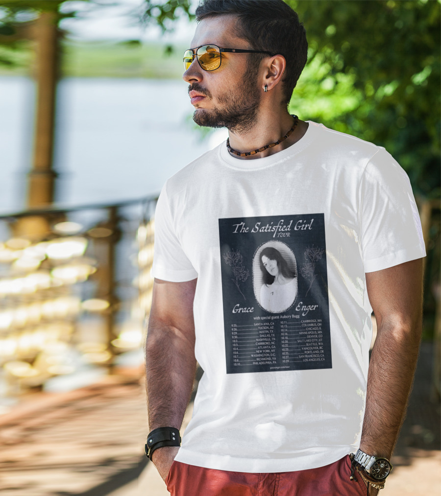 Grace Enger The Satisfied Girl Tour 2023 Cities And Dates Featuring Aubory Bugg T-Shirt