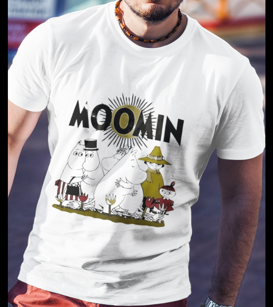Moomin Family In Sunshine Cartoon Gathering T-Shirt