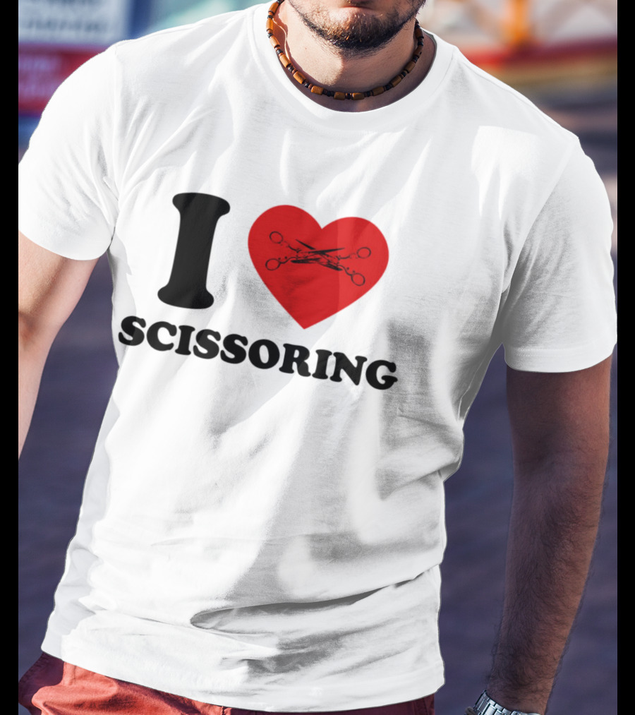 I Love Scissoring Heart With Crossed Scissors T-Shirt