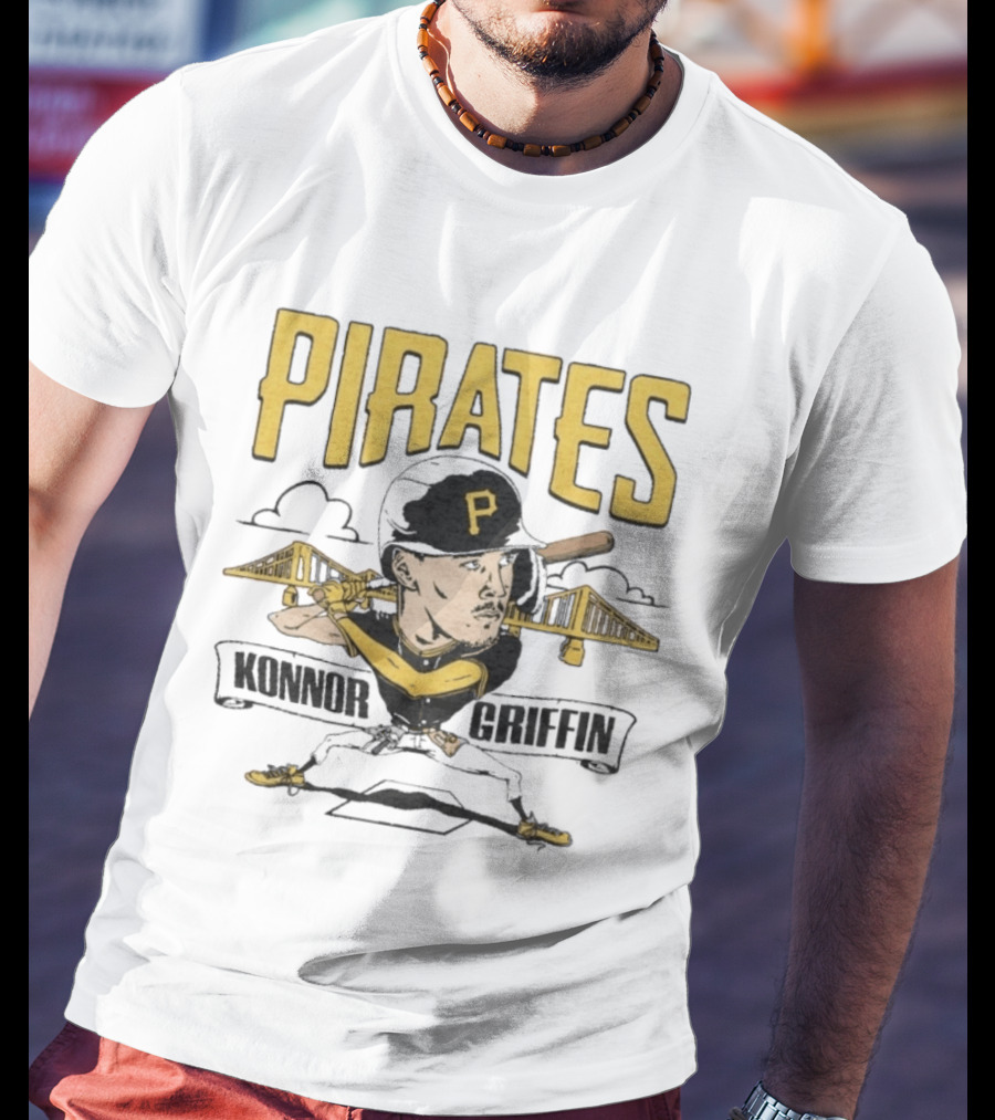 Pittsburgh Pirates Konnor Griffin Baseball Cartoon Bridge T-Shirt
