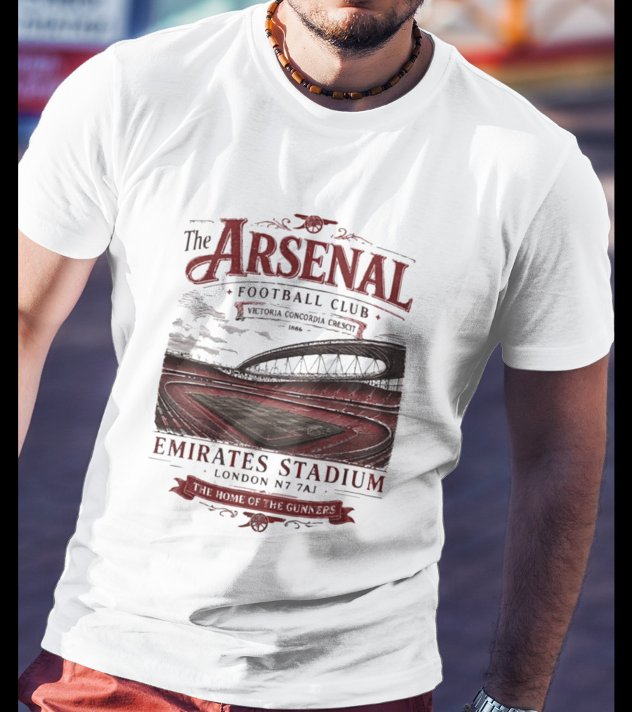 Arsenal Football Club Emirates Stadium London N7 7AJ Victoria Concordia Crescit Established 1886 Home Of The Gunners T-Shirt