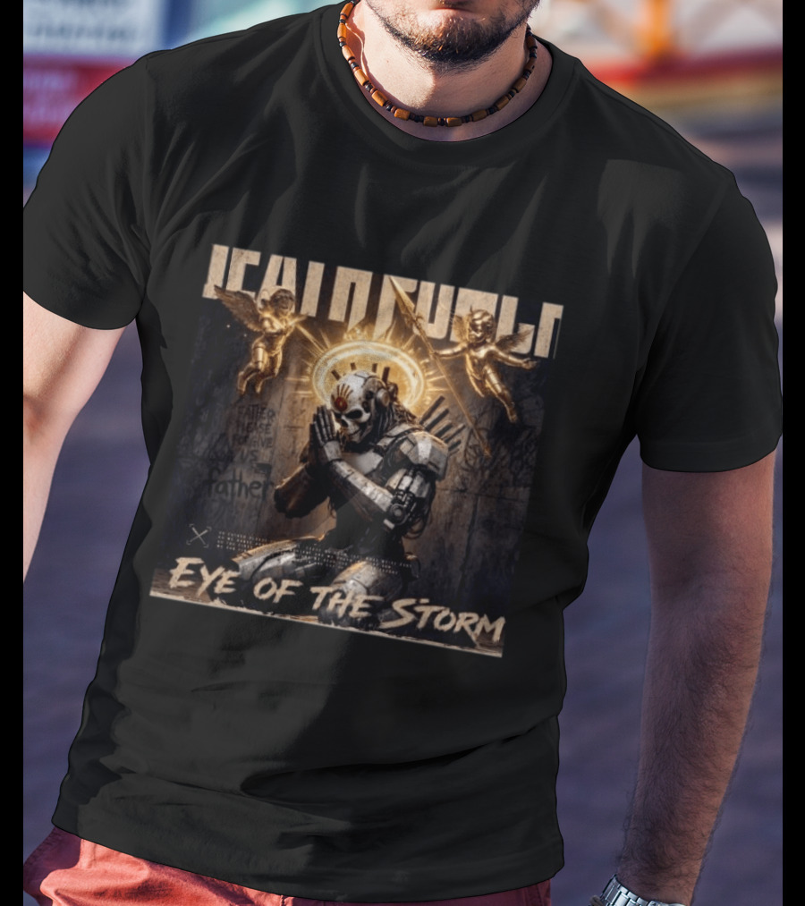 5 Finger Death Punch Eye Of The Storm 2026 Release May 15 Angel Robot Halo Motif T-Shirt