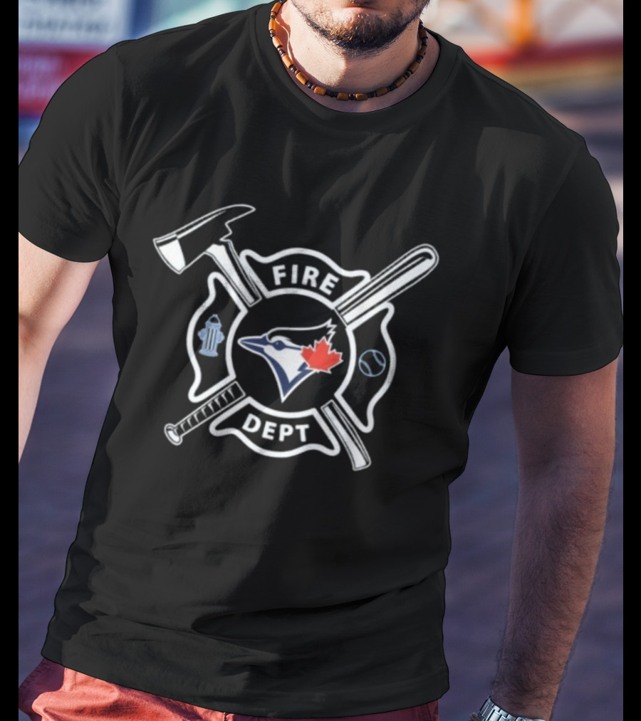 2026 Blue Jays Fire Dept Baseball Crossed Axe Bat Hydrant T-Shirt