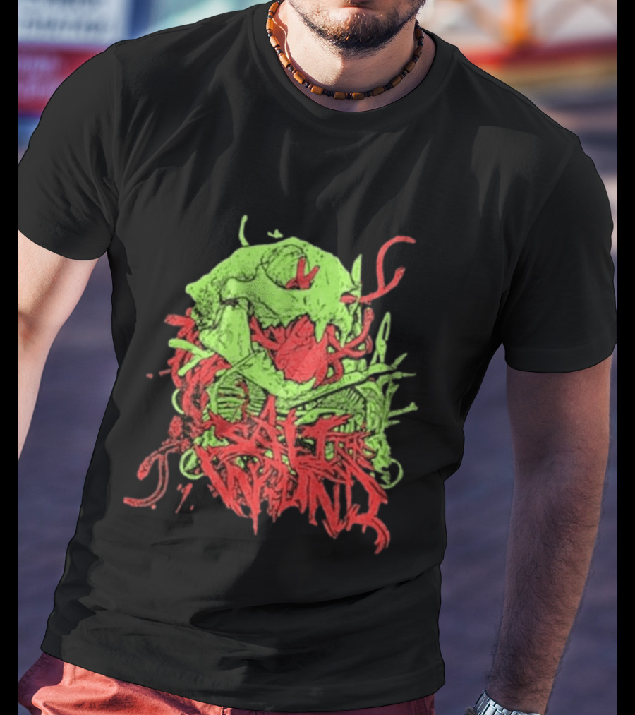 Boot And Annoy Skull Acid Green Red T-Shirt