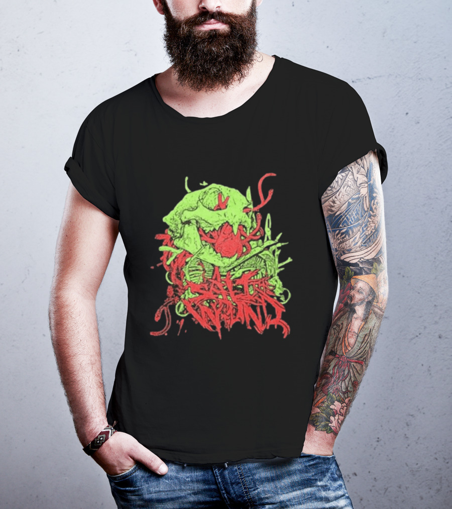 Boot And Annoy Skull Acid Green Red T-Shirt