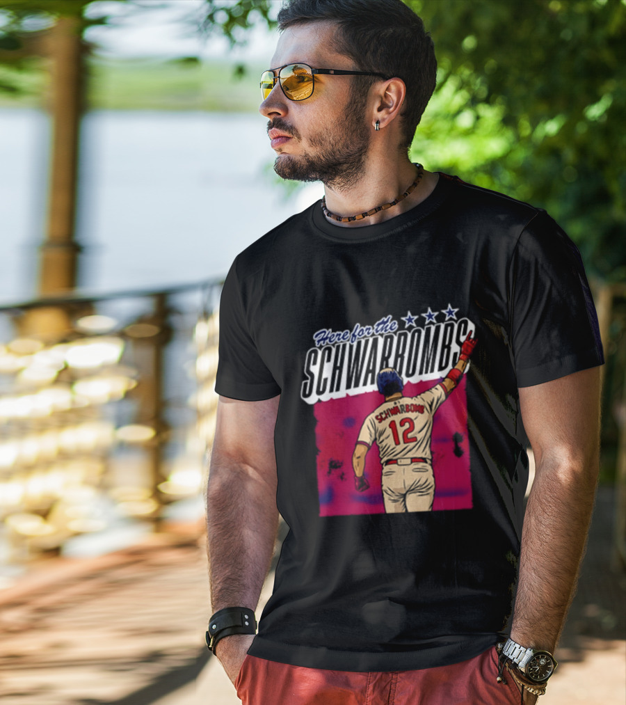Here For The Schwarbombs Kyle Schwarber 12 Baseball T-Shirt