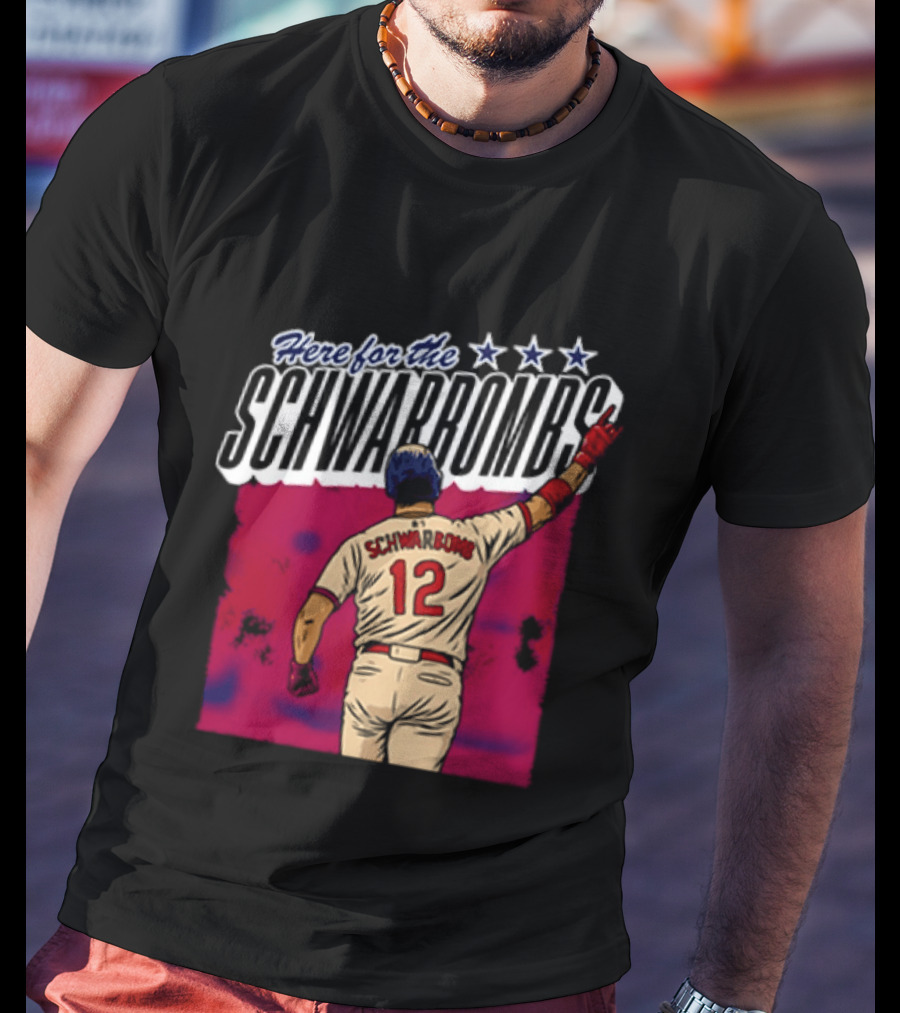 Here For The Schwarbombs Kyle Schwarber 12 Baseball T-Shirt