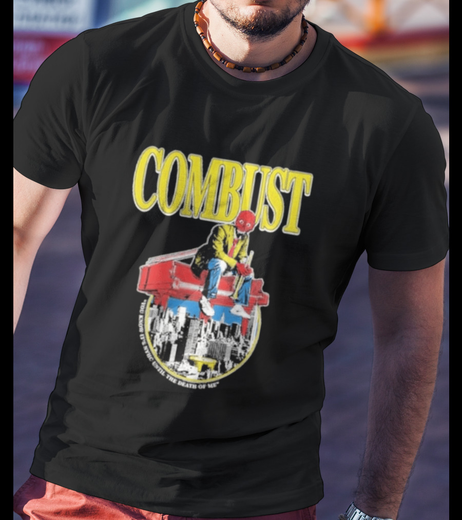 Combust Brooklyn Music Hall Of Williamsburg May 15 2026 Iconic Cityscape And Surreal Red Face T-Shirt