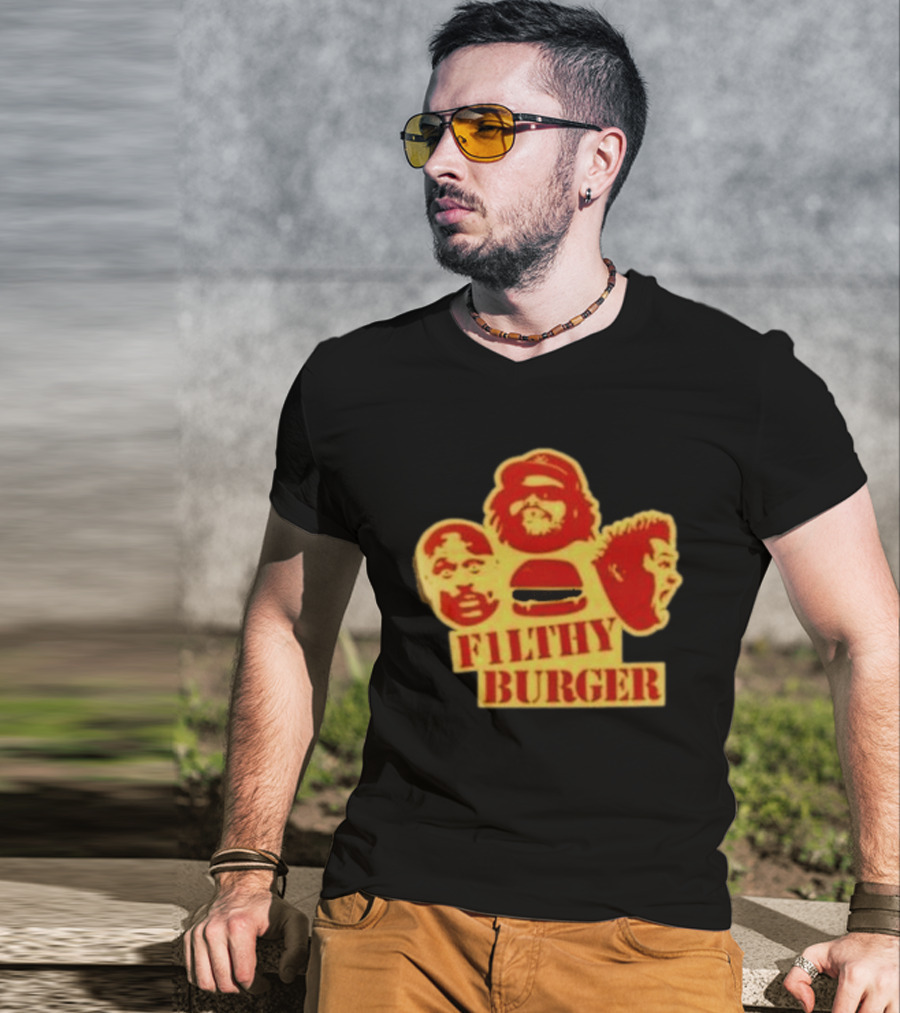 Filthy Burger Faces Iconic Humorous Expression Trio T-Shirt
