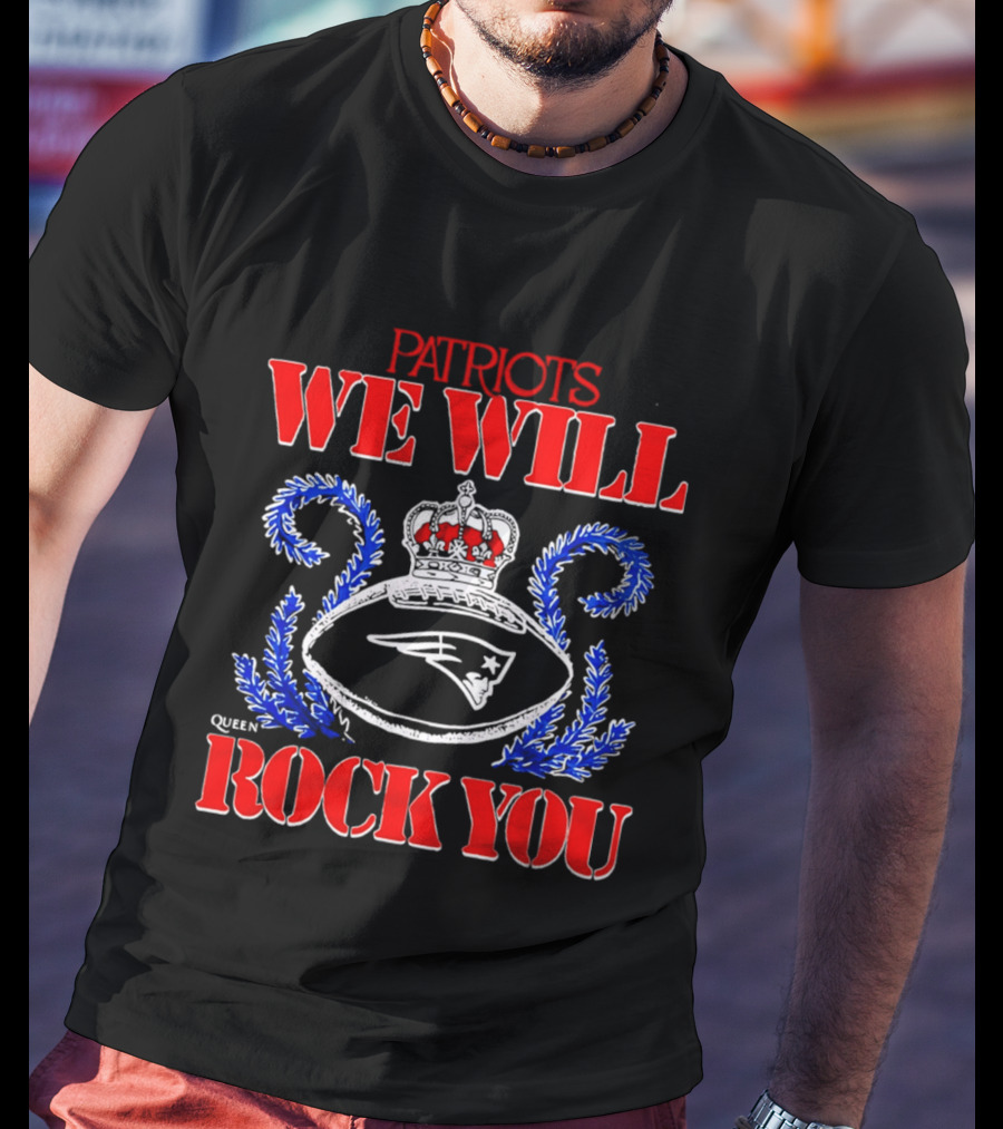 New England Patriots We Will Rock You Football Crown 2026 T-Shirt