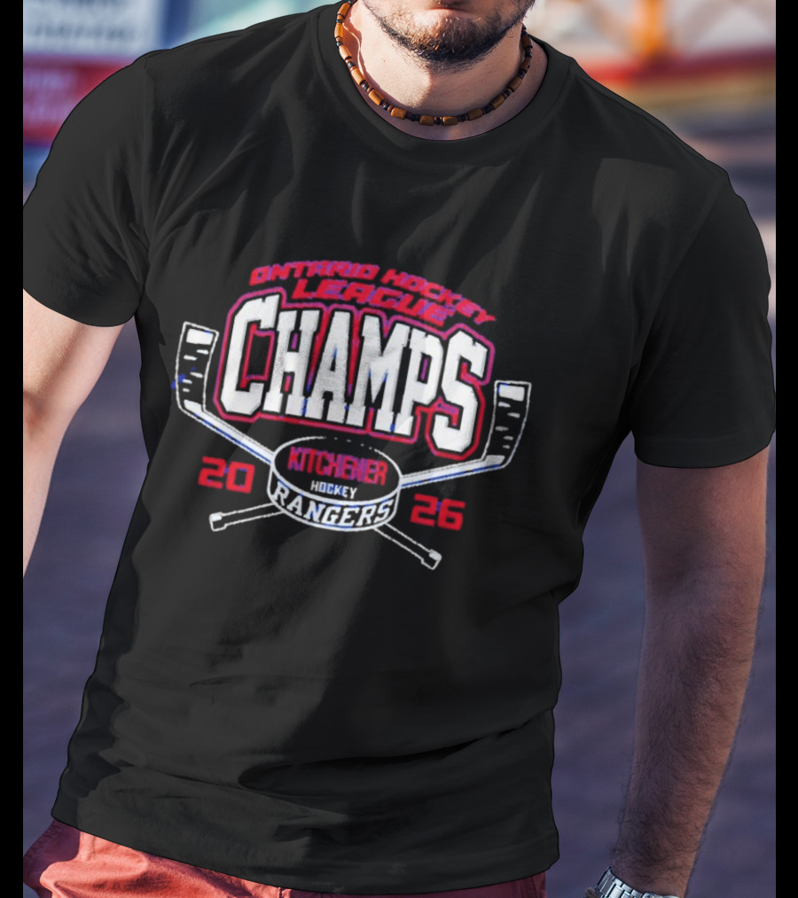 Ontario Hockey League Champs 2026 Kitchener Rangers Cross Sticks T-Shirt