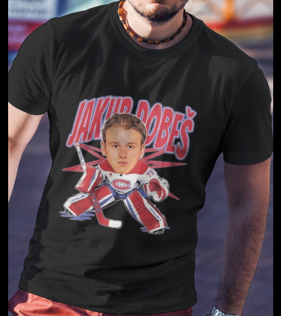 Jakub Dobeš Hockey Montreal Canadiens Goalie Caricature T-Shirt