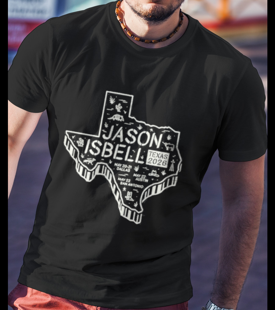 Jason Isbell Texas Map Tour May 2026 T-Shirt