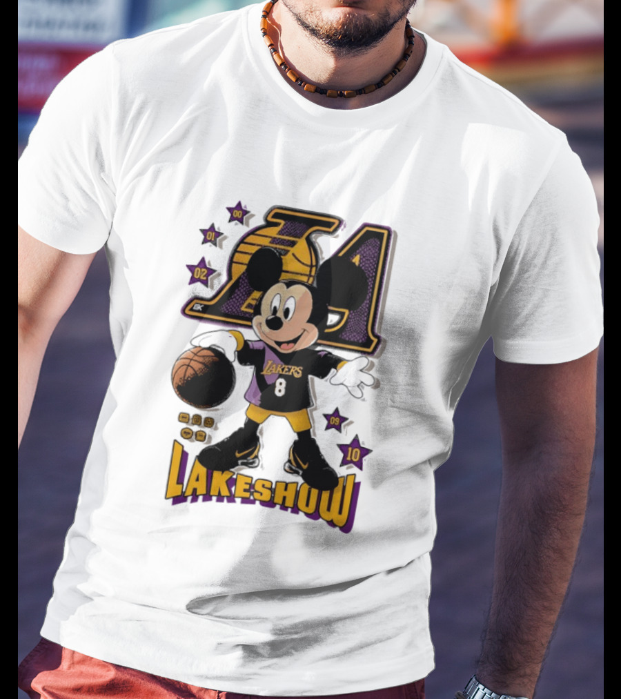 Mickey Mouse Lakers LA Basketball Lakeshow T-Shirt
