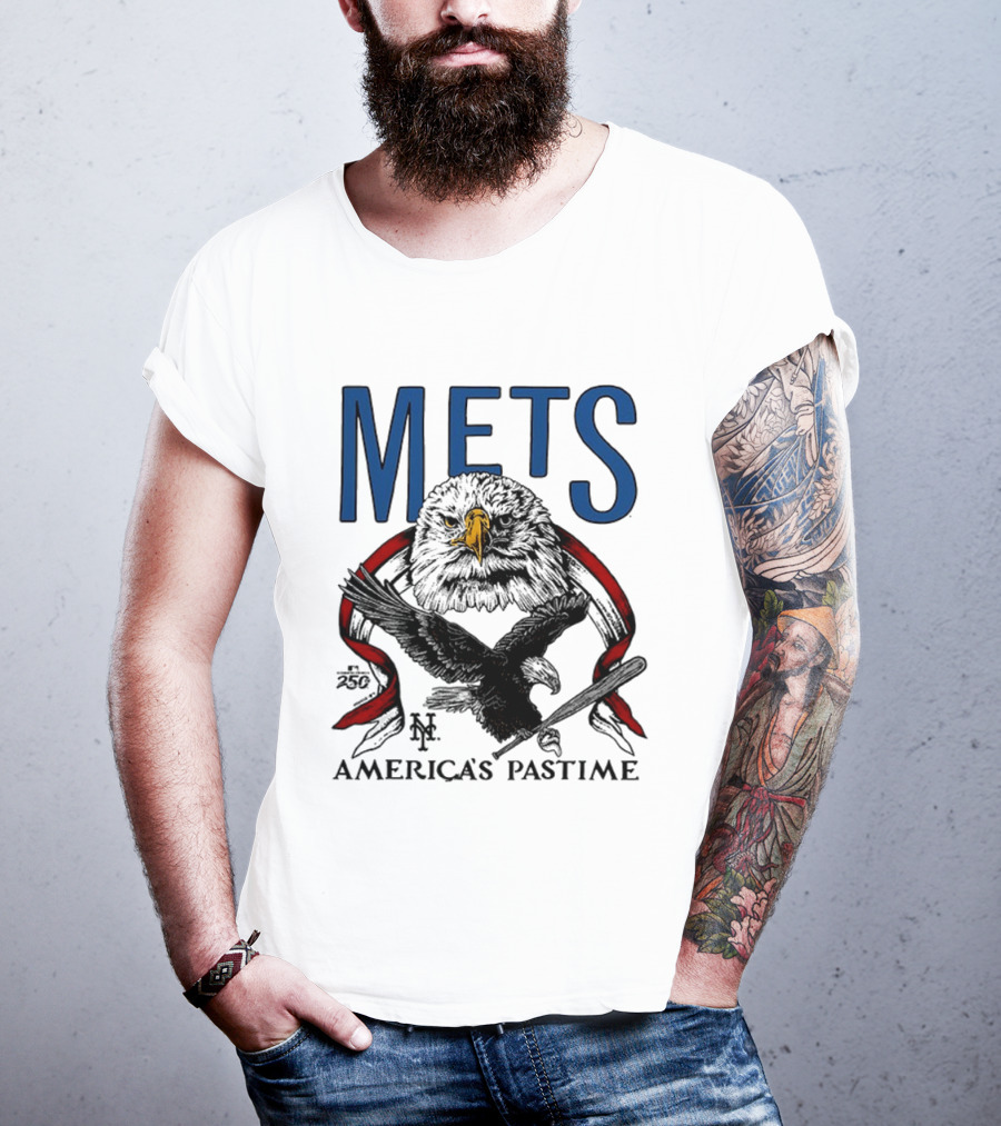 New York Mets Eagles 250th America's Pastime 2026 T-Shirt