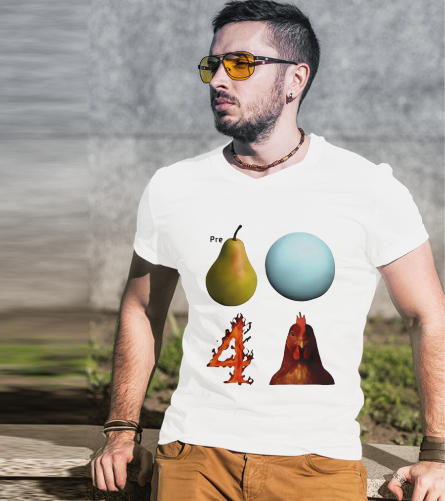 Prepare Pear Sphere Flame 4 Chicken T-Shirt