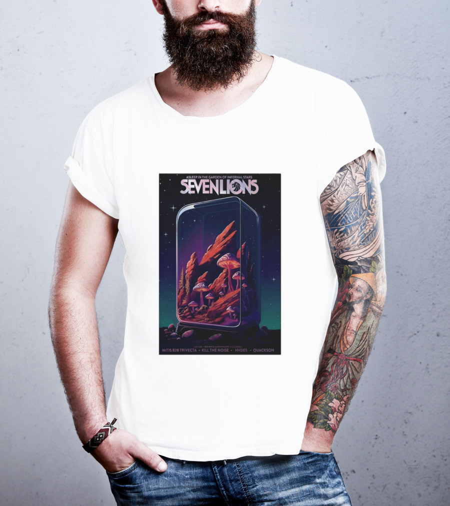 Seven Lions Asleep In The Garden Of Infernal Stars Red Rocks Amphitheatre May 22 2026 T-Shirt