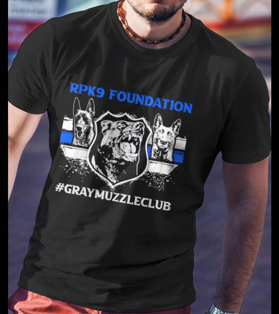 RPK9 Foundation Belgian Malinois Gray Muzzle Club T-Shirt