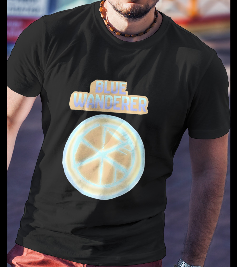 Blue Wanderer Basketball Neon Glow Circle T-Shirt