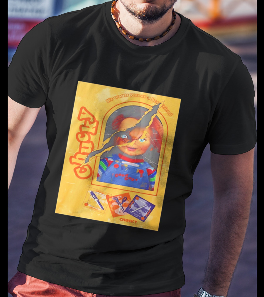 Chucky He Wants You As A Best Friend Good Guys Doll Box T-Shirt