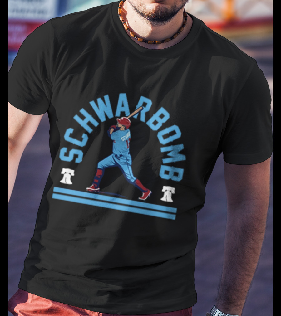 Schwarbomb Philadelphia Baseball Skyline Swing T-Shirt