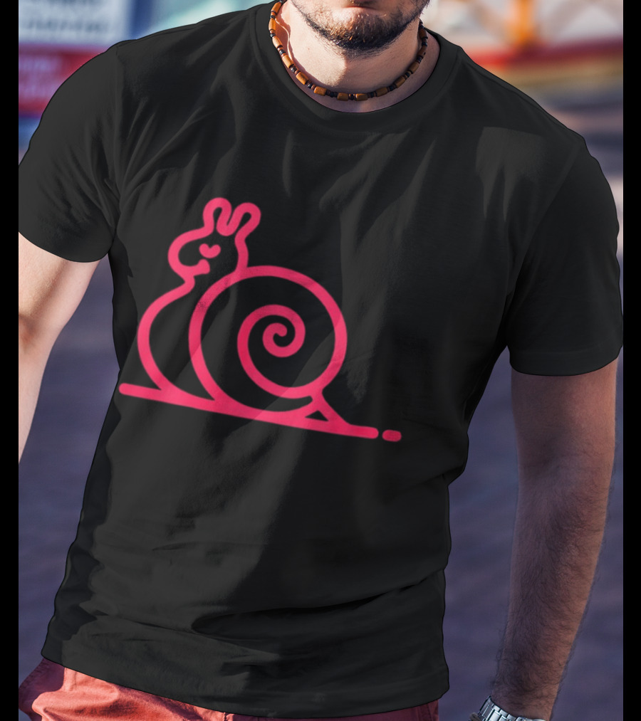 Snail Neon Spiral Heart T-Shirt