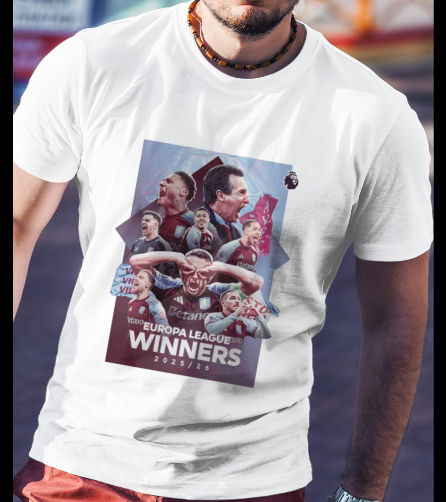 Aston Villa Europa League Champions 2025 2026 Betano Premier League T-Shirt