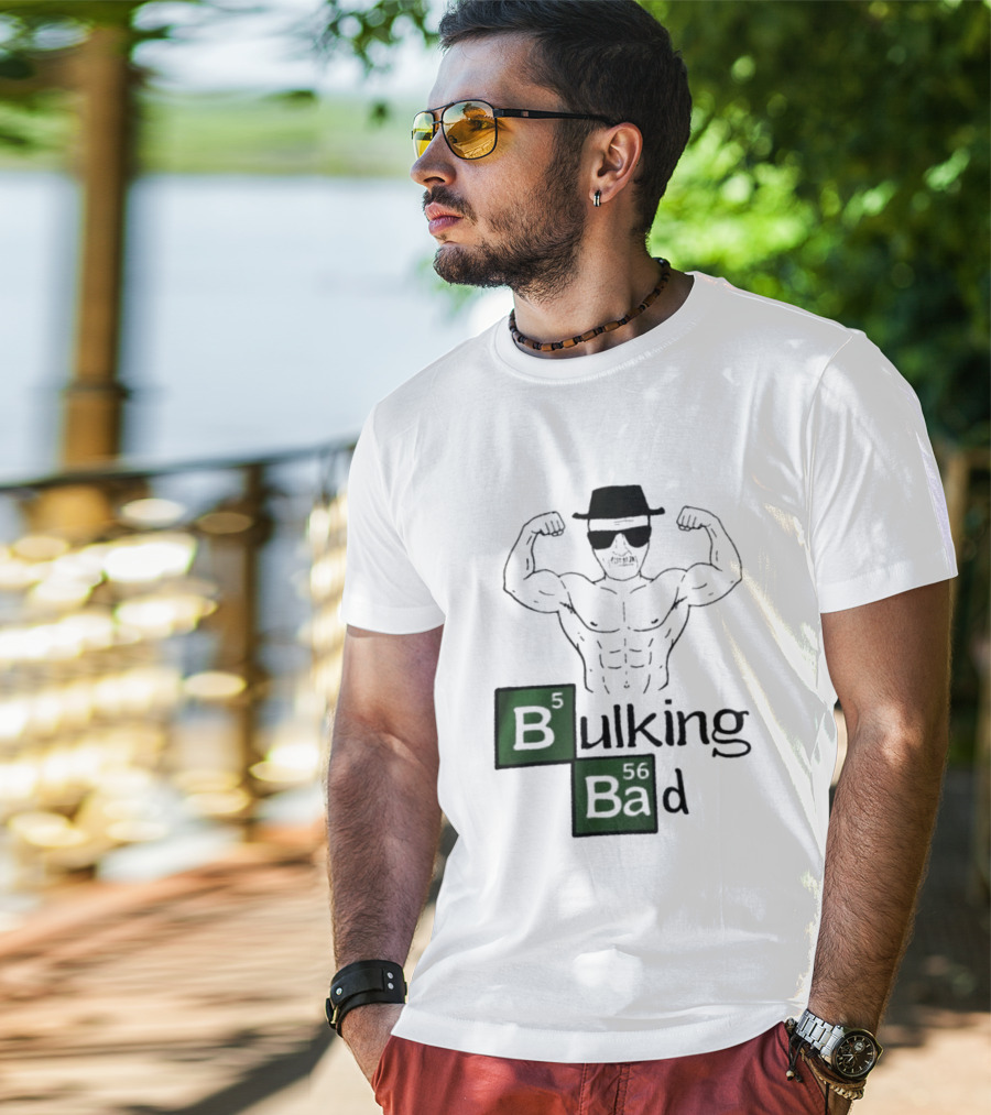 Bulking Bad Walter White Muscular Gym Periodic Table T-Shirt