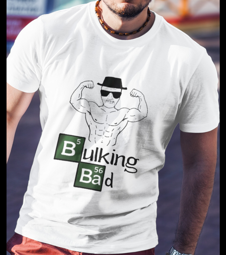 Bulking Bad Walter White Muscular Gym Periodic Table T-Shirt