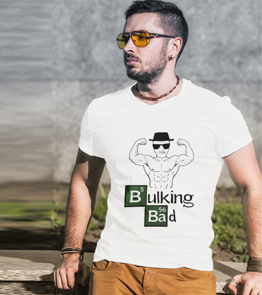 Bulking Bad Walter White Muscular Gym Periodic Table T-Shirt