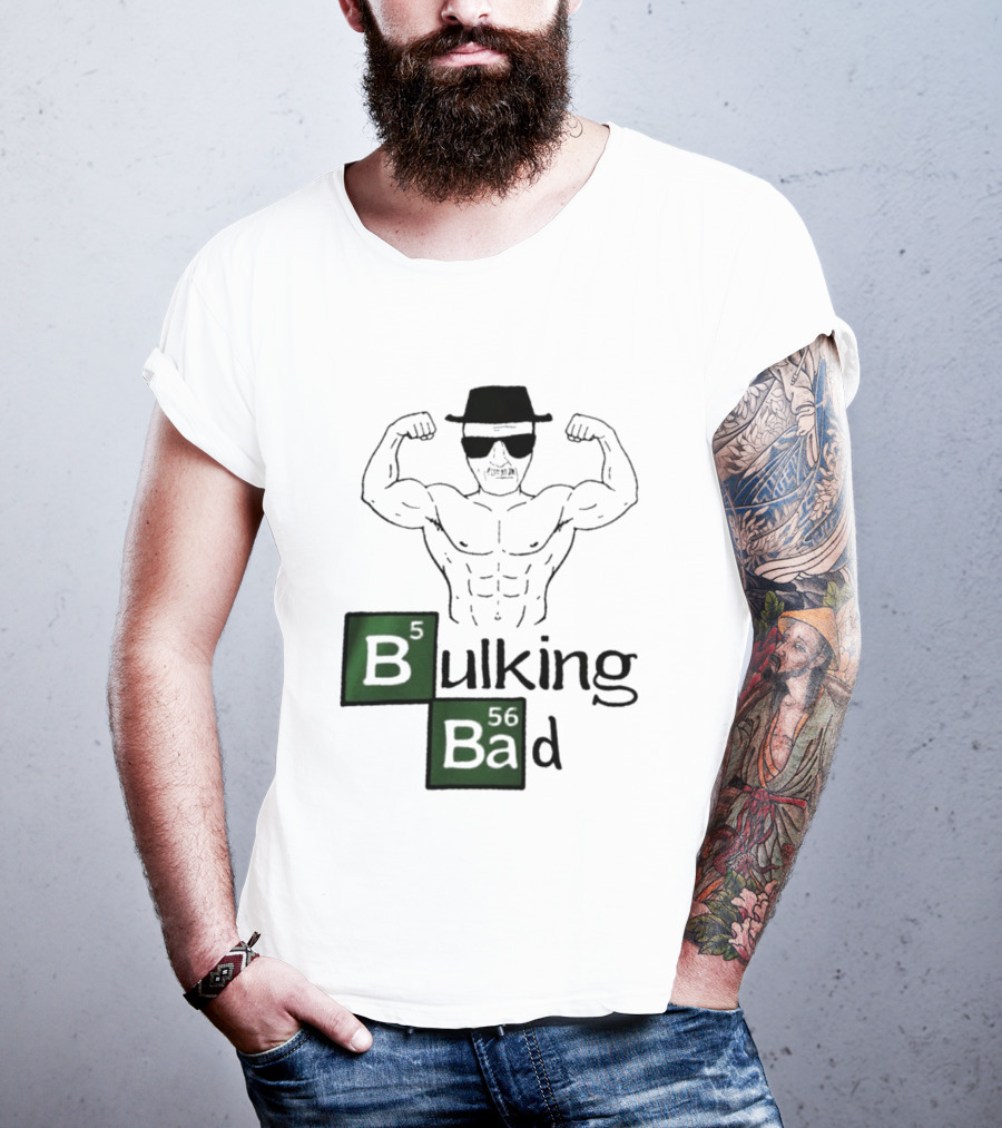 Bulking Bad Walter White Muscular Gym Periodic Table T-Shirt