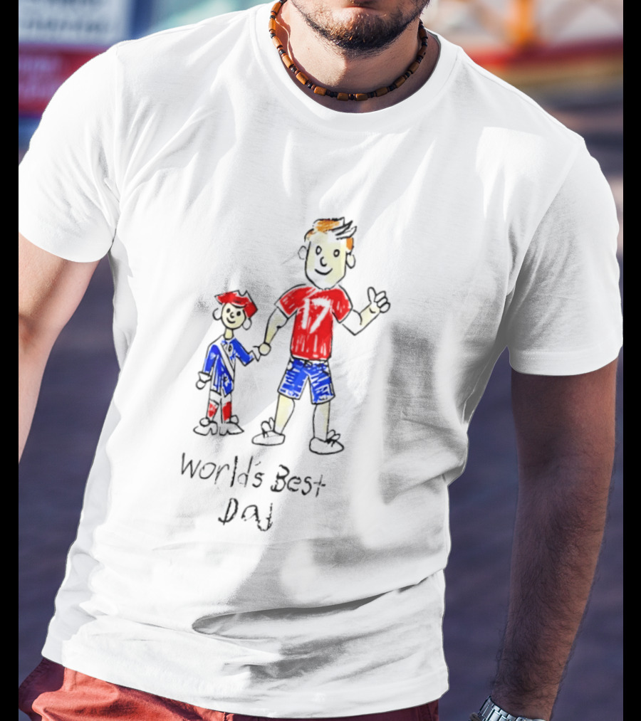 Buffalo Bills World's Best Dad Father's Day Kids Drawing T-Shirt