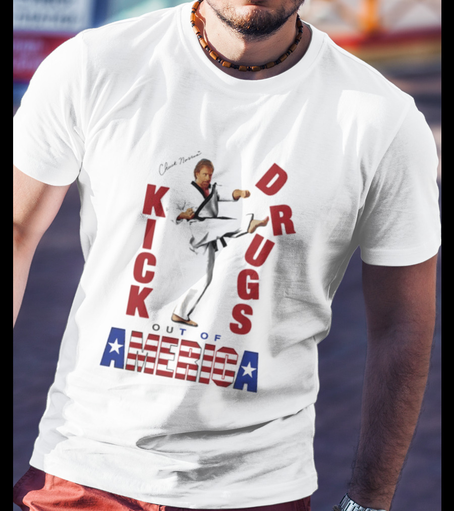Chuck Norris Kick Drugs Out Of America T-Shirt