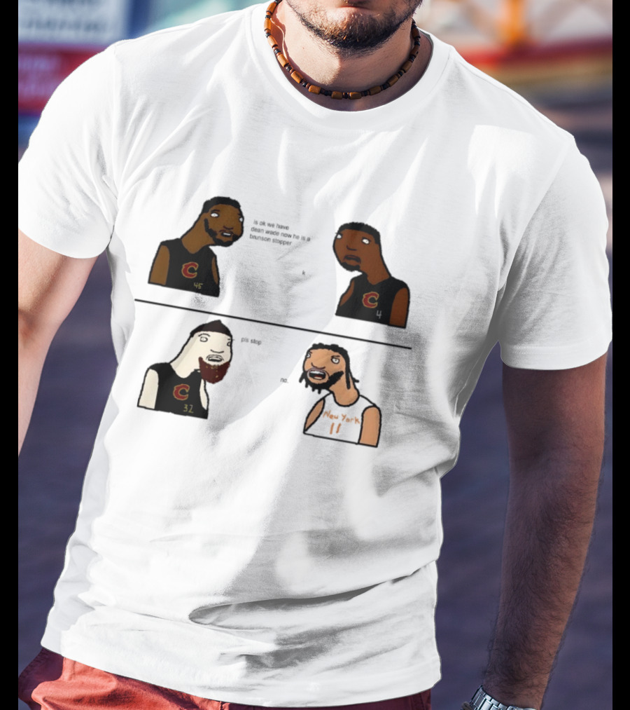 Cleveland Cavaliers New York Knicks Dean Wade Brunson Stopper NBA Paint T-Shirt