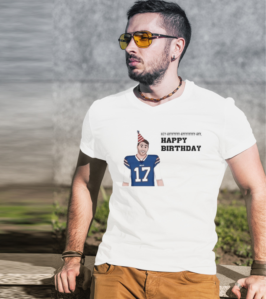 Happy 30th Birthday Josh Allen 17 Bills T-Shirt