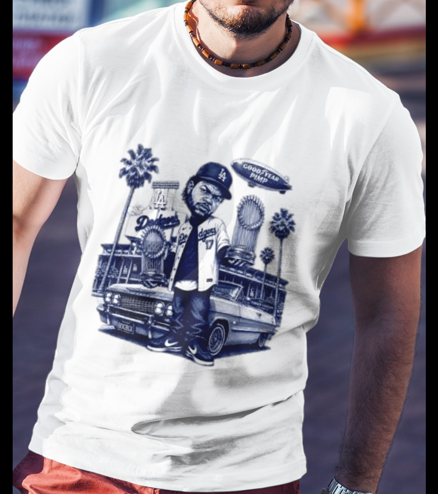Ice Cube Los Angeles Dodgers Champion Good Year Pimp T-Shirt