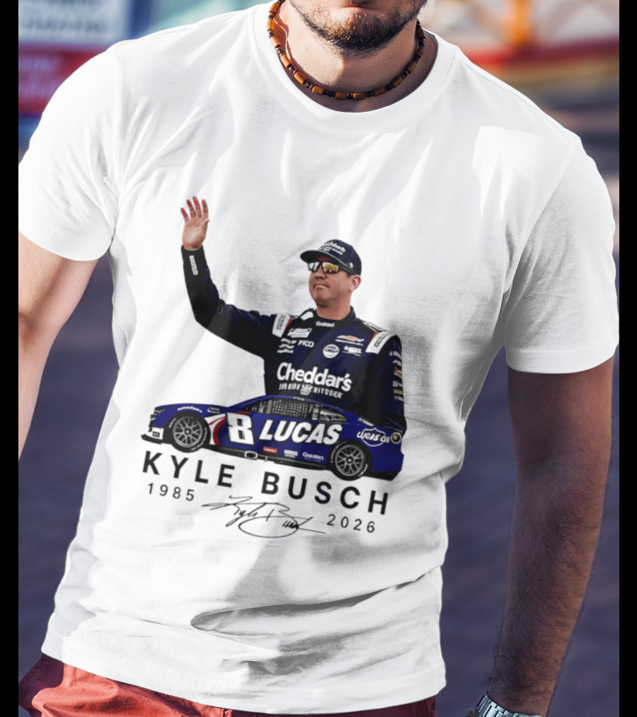 Kyle Busch Rowdy 1985 2026 Cheddars Lucas Racing 8 T-Shirt