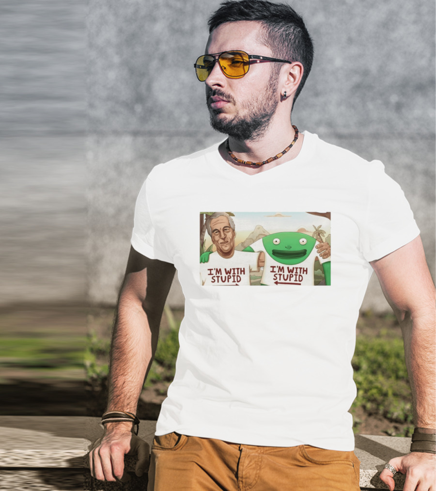 I'm With Stupid Frog Epstein Files T-Shirt
