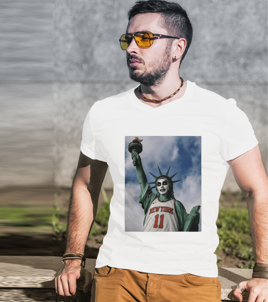 New York 11 Statue Of Liberty Joker Mashup T-Shirt