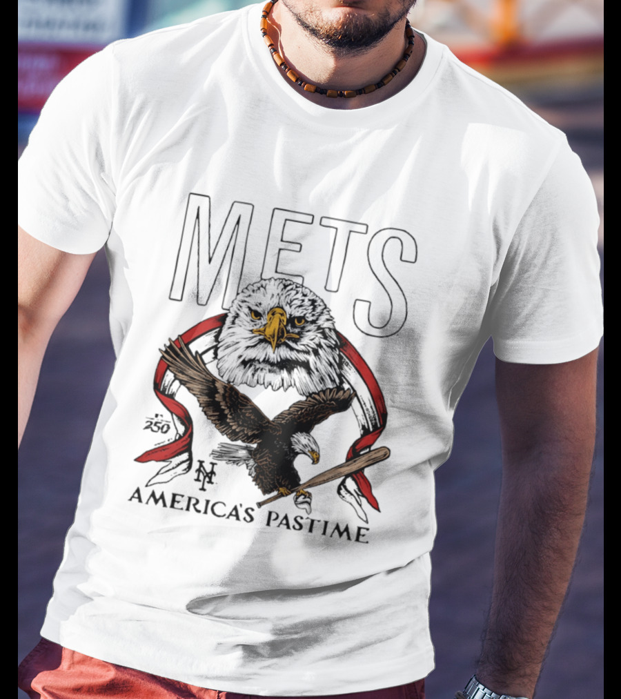 New York Mets America's Pastime 250th Anniversary Eagle And Bat T-Shirt