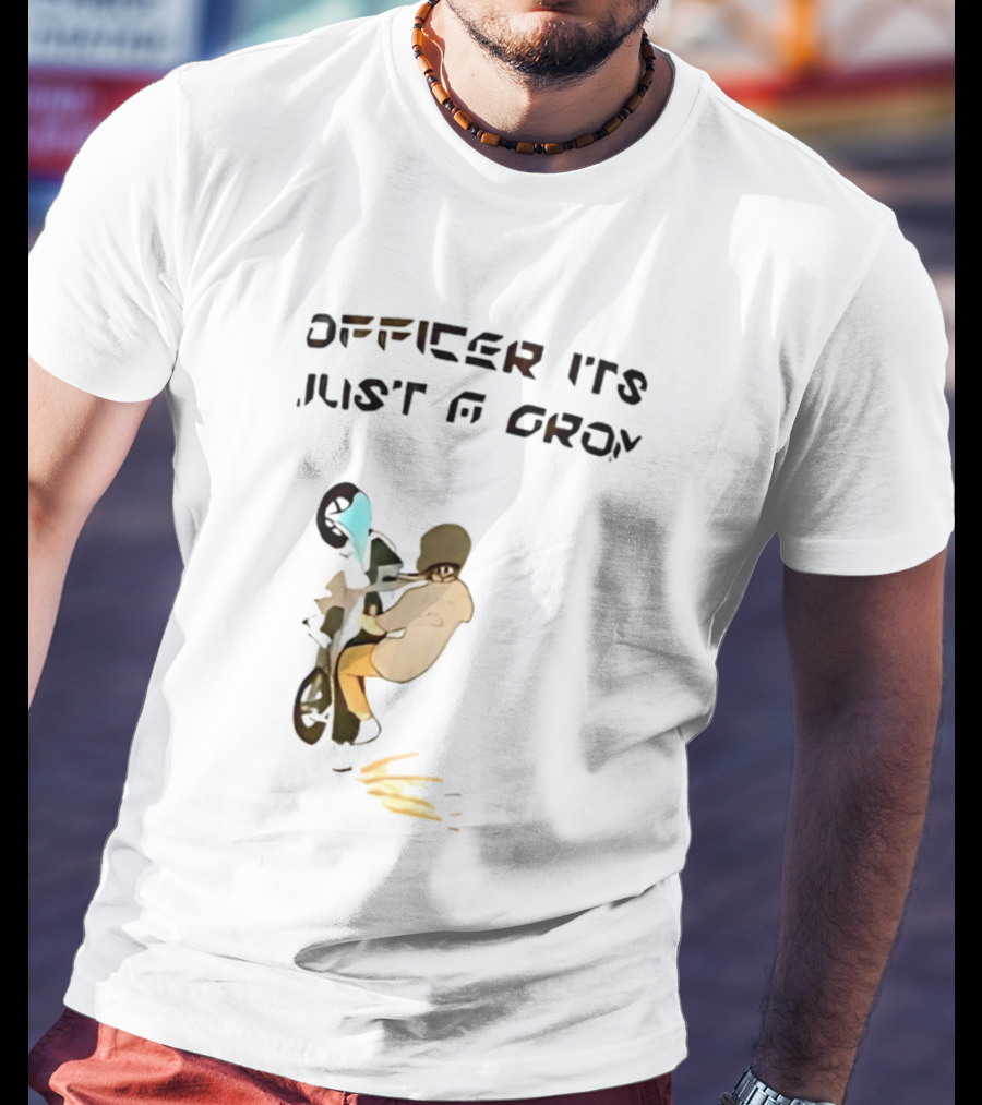 Officer It's Just A Grom Motorcycle Stunt Racing T-Shirt