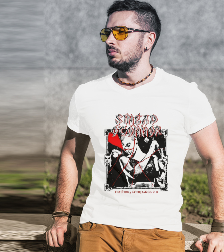 Sinead O'Connor Nothing Compares 2 U Abstract Red Grunge Aesthetic T-Shirt