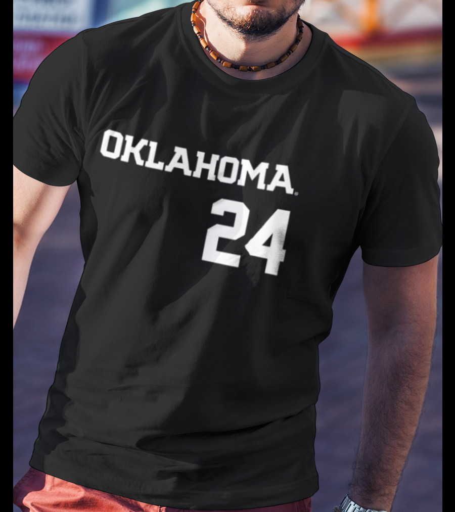 Oklahoma 24 Audrey Lowry Sooners Softball Name And Number Two Sided T-Shirt
